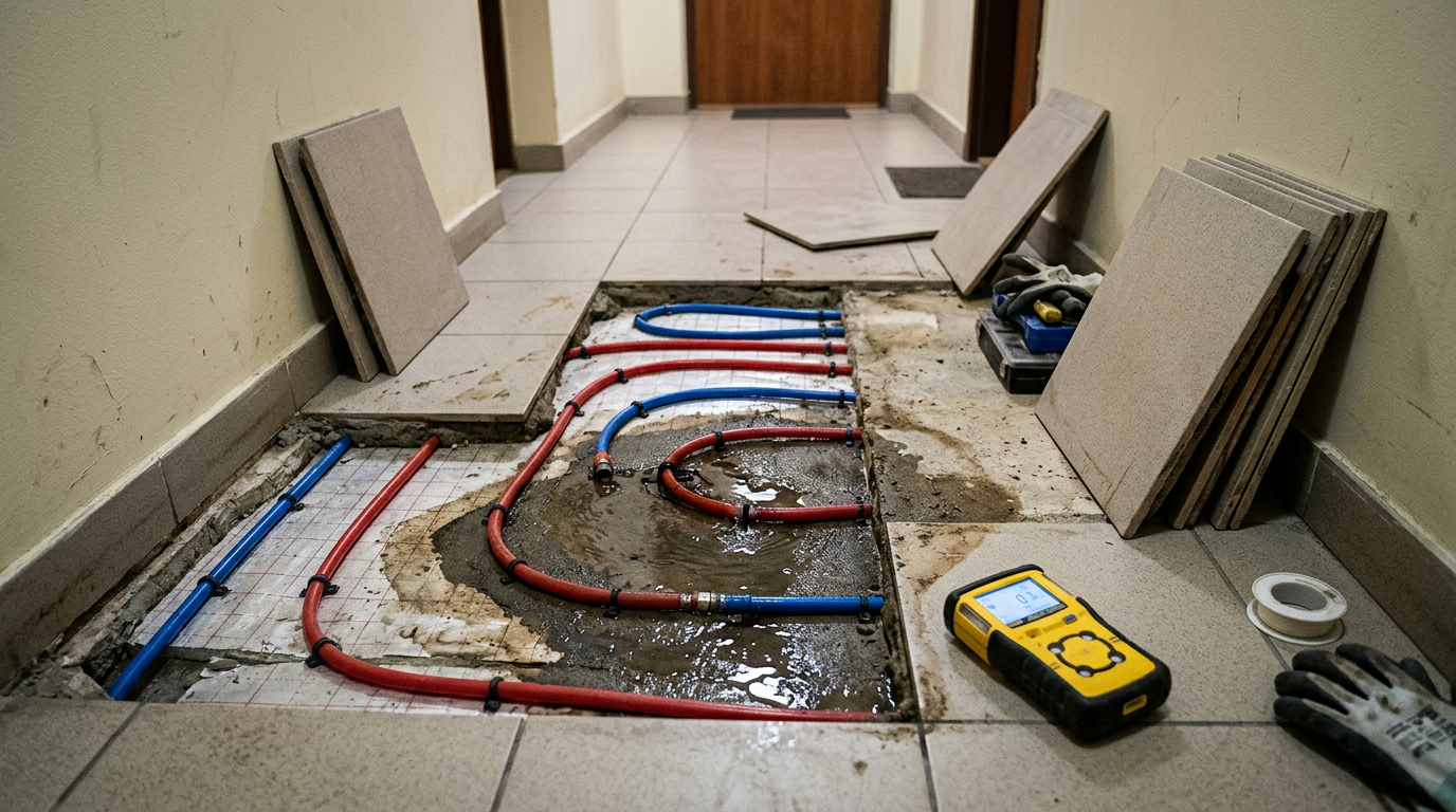 Perdita impianto riscaldamento localizzata con geofonia digitale a Padova